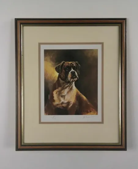 Boxer Dog - Brown Framed