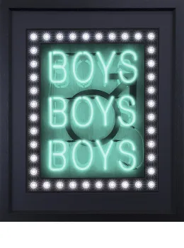 Boys Boys Boys (Turquoise) - Deluxe - Black Framed