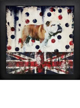 Bulldog On Spots - Original - Black Framed