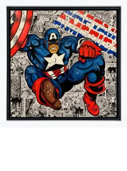 Captain America - Original - White Framed