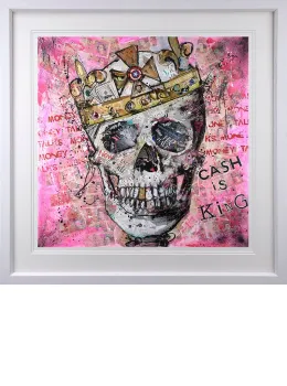 Cash Is King - White Framed
