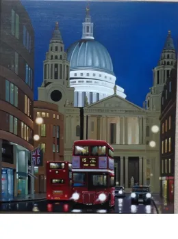 Cathedral Night - Original - Black Framed
