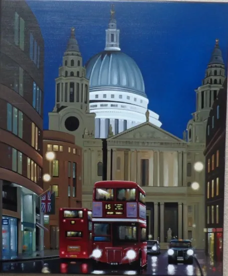 Cathedral Night - Original - Black Framed