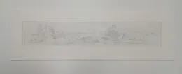 The Chase 6 - Original Sketch - Dark Wood Framed