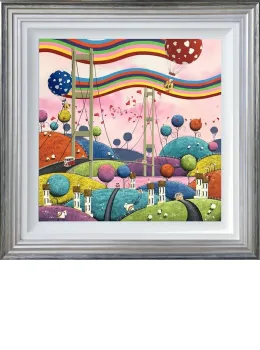 Chasing Rainbows - Original - Blue And Silver Framed
