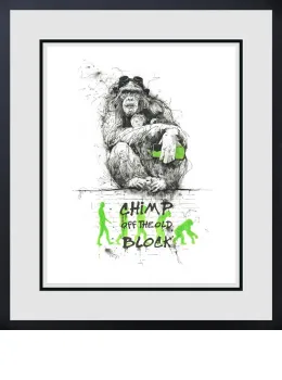 Chimp Off The Old Block - Black Framed