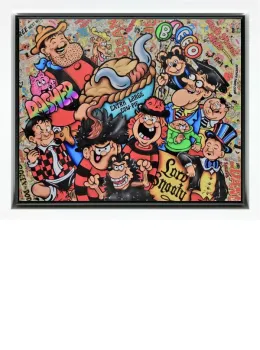 Comic Strip Heroes - Original - White Framed