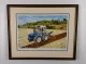 County 1174 Ploughing - Dark Wood Framed