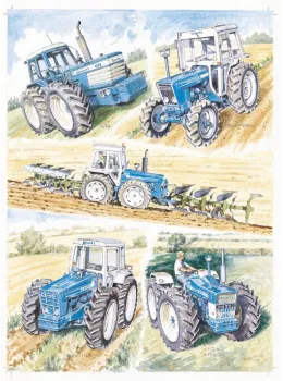 County Tractors - Dark Wood Framed