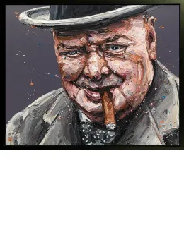 Courage Is A Decision (Churchill) - Canvas - Artist Proof Black Framed - Framed Box Canvas