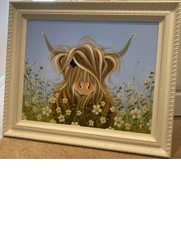Daisy Love II - Original - White Framed