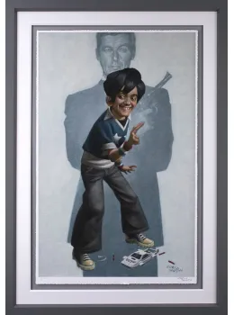 Dan With The Golden Gun - Grey Framed