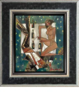 Dandilion Salad - Original - Black Framed