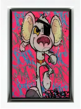 Danger! (Danger Mouse) - Original - White Framed
