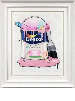 Deluxe Paint Can - Barbie Channel - Artist Proof White Framed