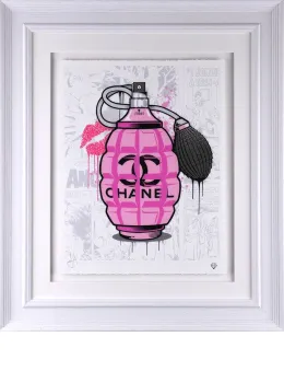 Designer Grenades - Chanel Perfume - Artist Proof White Framed