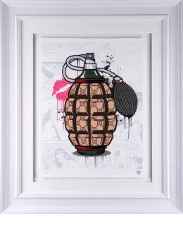 Designer Grenades - Gucci Perfume - Artist Proof White Framed