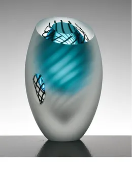Dizzy Spiral Vase (Copper Blue) - Small - Original Sculpture