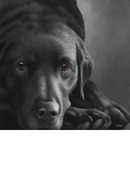 Dog Tired Series - Black Labrador - Box Canvas