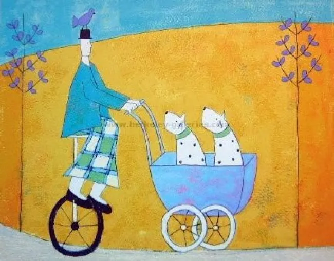 Dogs In A Pram - Print only