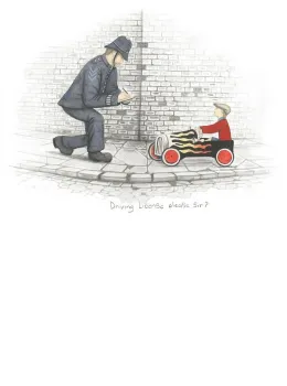 Driving Licence Please Sir! - Sketch - Mounted