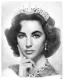 Elizabeth Taylor (Black & White) - Mounted