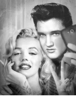 Elvis And Marilyn Photobooth - Mounted