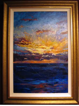 Explosive Sunrise - Original - Gold Framed