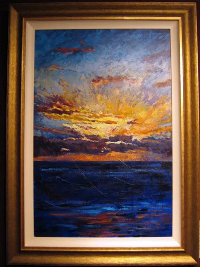 Explosive Sunrise - Original - Gold Framed