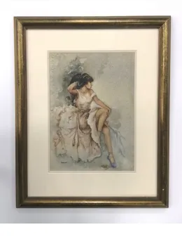 The White Dress - Original Watercolour - Framed