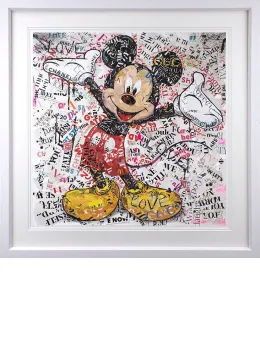 First Love - Mickey - White Framed