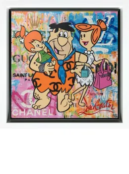 Flintstone Family - Original - White Framed