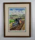 Fordson E27N Ploughing - Dark Wood Framed