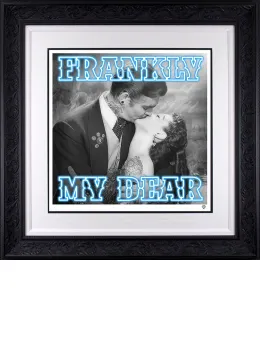 Frankly My Dear... - Glass Embellished Blue - Black Framed