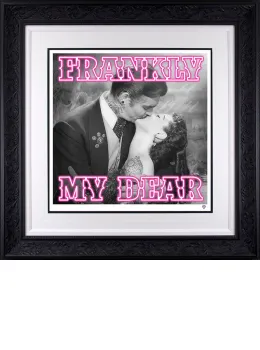 Frankly My Dear... - Glass Embellished Pink - Black Framed
