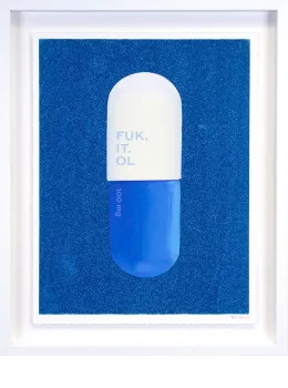 Fuk. It. Ol (Boyfriend Blue) - Artist Proof White Framed