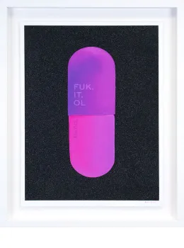 Fuk. It. Ol (Midnight Black) - Artist Proof White Framed