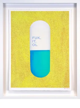 Fuk. It. Ol (Sunray Yellow) - Artist Proof White Framed