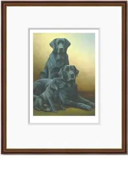 Generations - Black Labradors - Dark Wood Framed