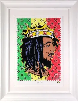 Get Up - Stand Up - Bob Marley - White Framed
