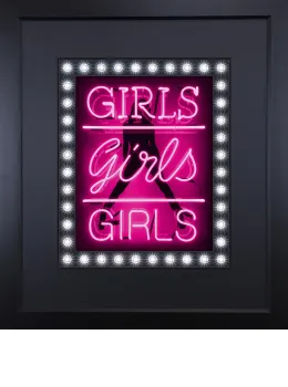Girls Girls Girls (Hot Pink) - Black Framed