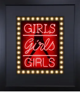 Girls Girls Girls (Red) - Black Framed