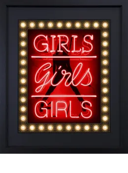 Girls Girls Girls (Red) - Deluxe - Black Framed