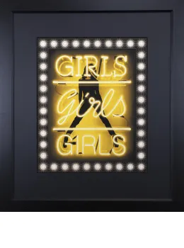 Girls Girls Girls (Yellow) - Black Framed