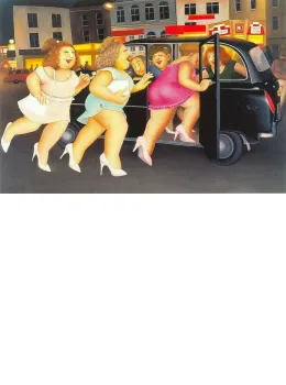 Girls In A Taxi - Print