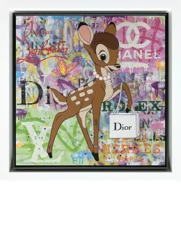Glamorous Bambi - Original - White Framed