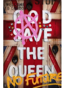 God Save The Queen - Flag - Mounted