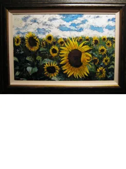 Golden Fields - Original - Black Gold Framed