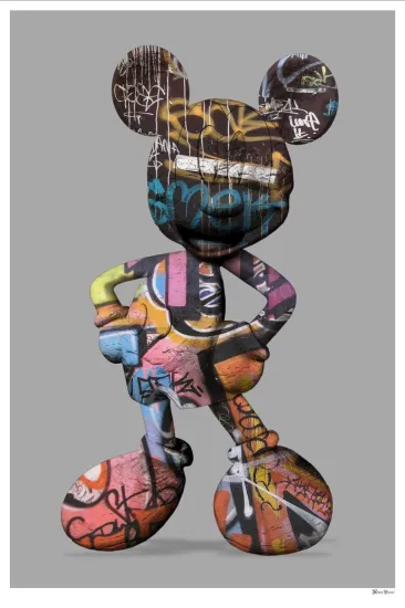 Graffiti Mickey (Grey Background) - Small 