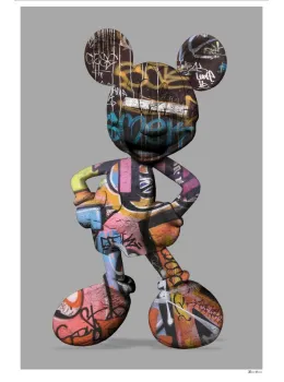 Graffiti Mickey (Grey Background) - Small - Mounted